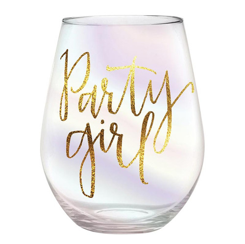 Jumbo Stemless Wine Glass - Party Girl
