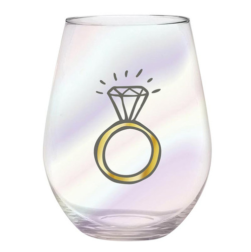 Jumbo Stemless Wine Glass - Large Wedding Ring