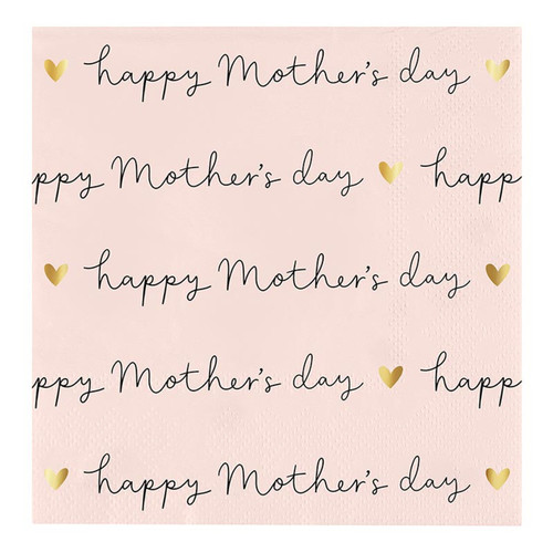 Foil Beverage Napkins - Mother's Day