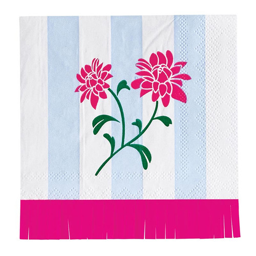 Fringe Beverage Napkins - Mahjong Floral - 20ct
