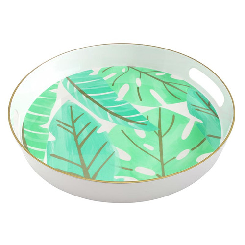 Melamine Bar Tray - Palm Leaf