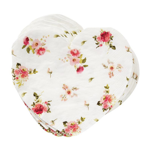 Lunch Napkins - Floral Heart