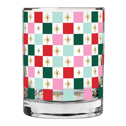 DOF Glass - Holiday Checkerboard