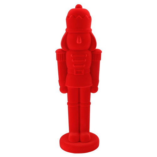 28.5" Flocked Nutcracker - Red