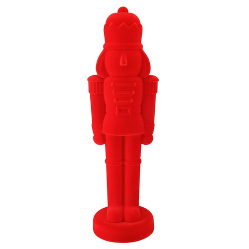32" Flocked Nutcracker - Red