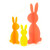 Acrylic Decoration - Bunny - Orange - Set of 3