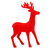18" Standing Flocked Deer - Red