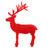 30" Standing Flocked Deer - Red