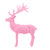 30" Standing Flocked Deer - Pink