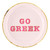 Foil Round Paper Plates - Go Greek - 8ct