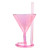 Cocktail Glass with Built-In Straw - Pink