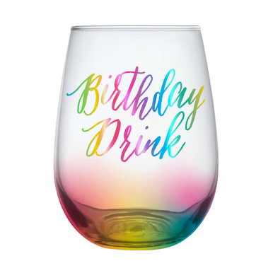 Rainbow Slanted Wine Glasses