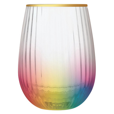 Rainbow Slanted Wine Glasses