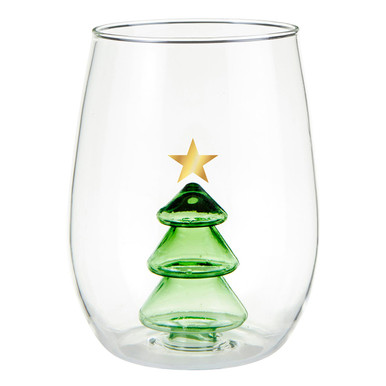 Slant Stemless Wine Glass - Star Figurine - Initial Styles - Initial Styles  Jupiter Boutique