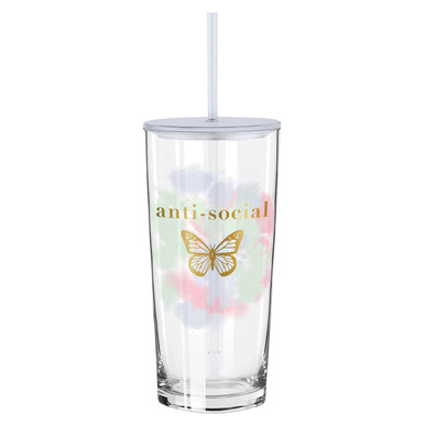 Thimblepress x Slant Glass Tumbler with Straw - Poinsettia Pattern - Slant  Collections