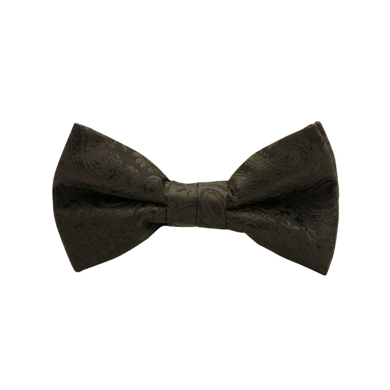 BOW TIE + POCKET SQUARE SET. Paisley. Black/White. Supplied with a white pocket square.