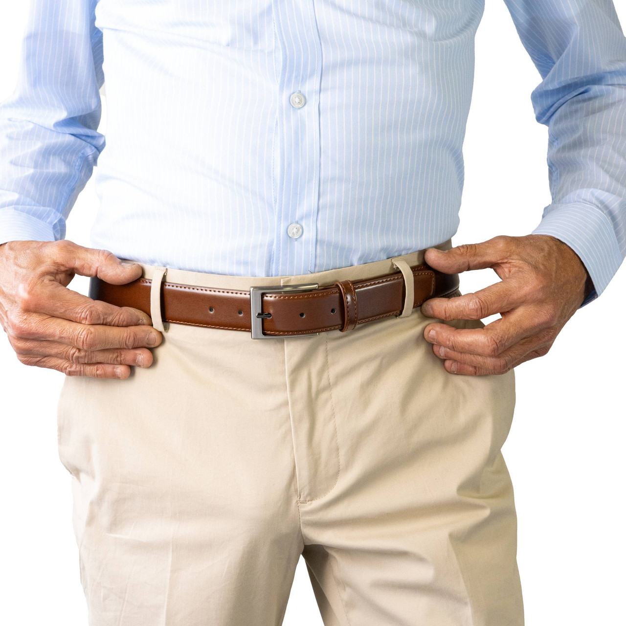ROYCE DELUXE Chestnut. Classic Leather Belt. 35mm width.