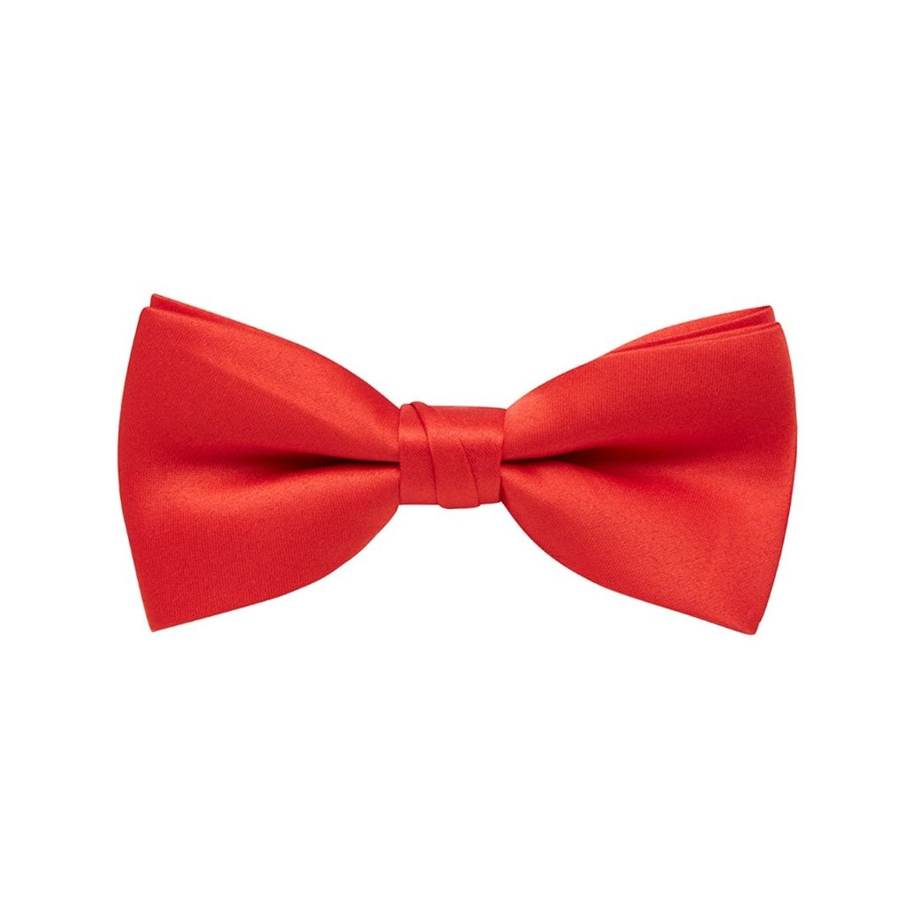 BOW TIE + POCKET SQUARE SET. Plain. Red. Supplied with matching pocket square.