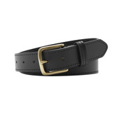 WYOMING Black. Buffalo Leather Belt. 35mm width. Larger sizes.