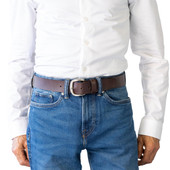 CHAD Brown. Full Grain Vintage Leather Belt. 38mm width.