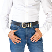 JACKAROO Black. Full Grain Natural Leather Belt. 38mm width.