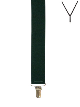BRACES. Y-Back with Nickel Clips. Plain Bottle Green. 35mm width. BRACES. Y-Back with Nickel Clips. Plain Bottle Green. 35mm width.