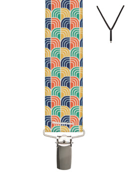 BRACES. Y-Back with Nickel Clips. Deco Print. 35mm width. BRACES. Y-Back with Nickel Clips. Deco Print. 35mm width.