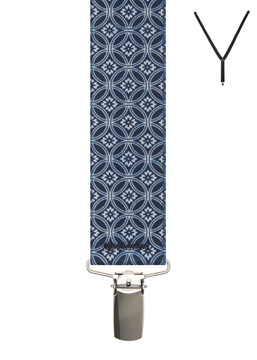 BRACES. Y-Back with Nickel Clips. Floral Lattice Print. 35mm width. BRACES. Y-Back with Nickel Clips. Floral Lattice Print. 35mm width.