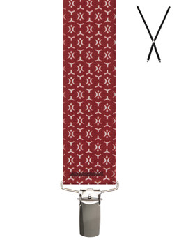 BRACES. X-Back with Nickel Clips. Silhouette Print. 35mm width. BRACES. X-Back with Nickel Clips. Silhouette Print. 35mm width.