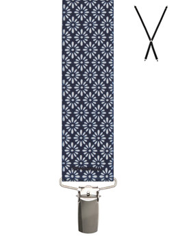 BRACES. X-Back with Nickel Clips. Floral Burst Print. 35mm width. BRACES. X-Back with Nickel Clips. Floral Burst Print. 35mm width.