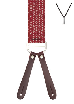 BRACES. Y-Back with Leather Ends. Silhouette Print. 35mm width. BRACES. Y-Back with Leather Ends. Silhouette Print. 35mm width.