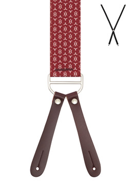 BRACES. X-Back with Leather Ends. Silhouette Print. 35mm width. BRACES. X-Back with Leather Ends. Silhouette Print. 35mm width.