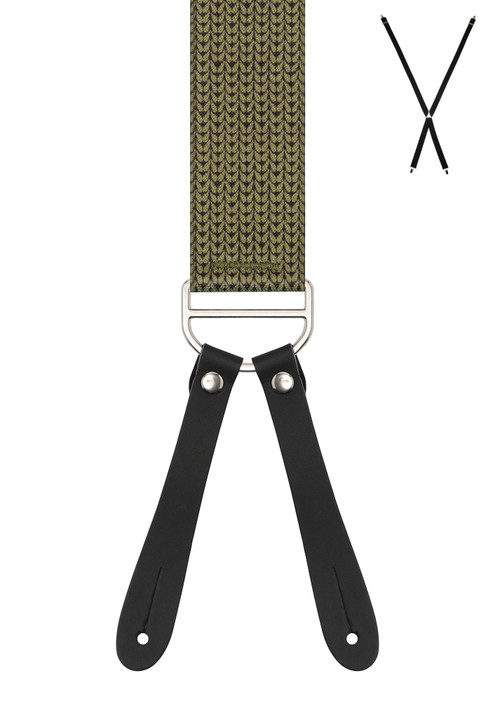 Olive 35mm Leather End Braces main image 0