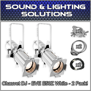 (2) Chauvet DJ EVE E-50Z WHT 50W LED Warm White Gobo Projector Package 