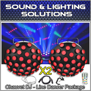 (2) Chauvet DJ Line Dancer Compact DMX LED DJ Club Party Effect Lighting Package (LIMITED STOCK) 