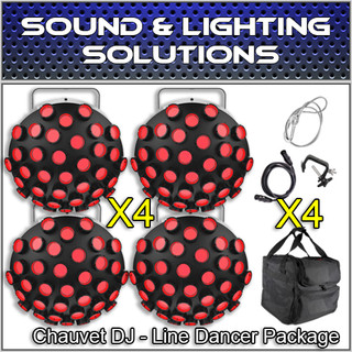 (4) Chauvet DJ Line Dancer Compact DMX LED DJ Club Party Effect Lighting Package (LIMITED STOCK)