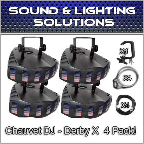 (4) Chauvet DJ Derby X Moonflower LED Effect Light Package