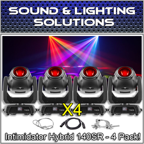 (4) Chauvet DJ Intimidator Hybrid 140SR Beam, Spot & Wash Moving Head Package