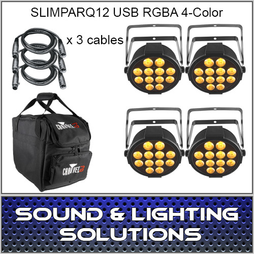 Chauvet DJ SlimPar Q12 USB RGBA 4 COLOR LED 4 PACK