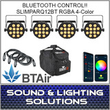 Chauvet DJ SlimPAR Q12 BT Wash Light (RGBA) with built-in Bluetooth BTAir 4 Pack Mobile