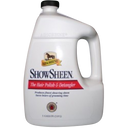 ShowSheen original hair polish and detangler now has added Pro-Vitamins to nourish the coat and Silk Proteins to strengthen the mane and tail hair. This unique formulation provides the serious horse owner with an unsurpassed, multi-purpose grooming aid. It coats each hair shaft to keep mane and tails tangle-free, while its conditioning action reduces static, leaving the coat smooth and sleek. It repels dust, dirt and stains, keeping your horse cleaner longer. Using ShowSheen can reduce grooming time by as much as 80%