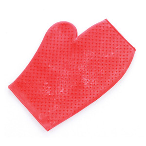Rubber Grooming Mitt-red