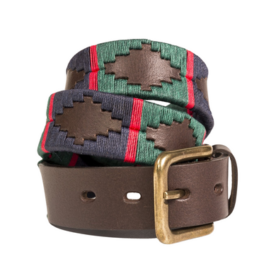 Argentine Belt (Navy/Dark Green/ Red Stripe)