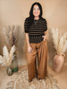 Effortless Elegance Wide-Leg Pants - Tawny Brown