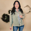 Just As You Are Vintage Washed Shacket - Ash Green