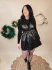 Out On The Town Faux Leather Jumper Dress - Black