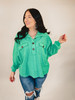 Chic Comfort Oversized French Terry Pullover - Kelly Green