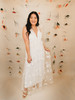 Floral Rosette Maxi Dress - White