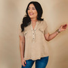 Making Life Easy Mineral Washed Top - Khaki