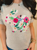 Floral Bunny Embroidered Tee